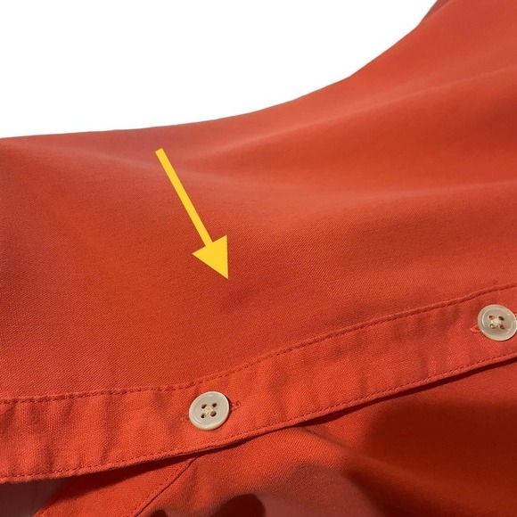 J Jill 100% Silk Button Down Orange Long Sleeve Top - Picture 2 of 7